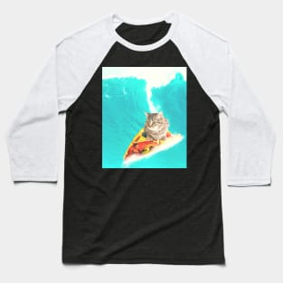 Kitty Cat Surfing Taco Baseball T-Shirt